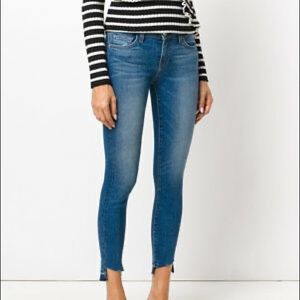 Current Elliott The High Waist Ankle Skinny Jeans Released Uneven Hem